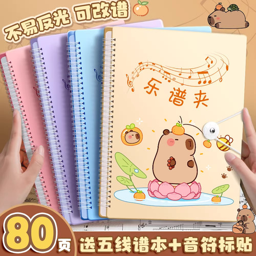 谱夹子乐谱夹可修改a4谱夹册歌谱琴谱文件夹展开式不反光架子鼓钢琴谱册谱子曲谱夹谱本夹透明资料插页收纳册