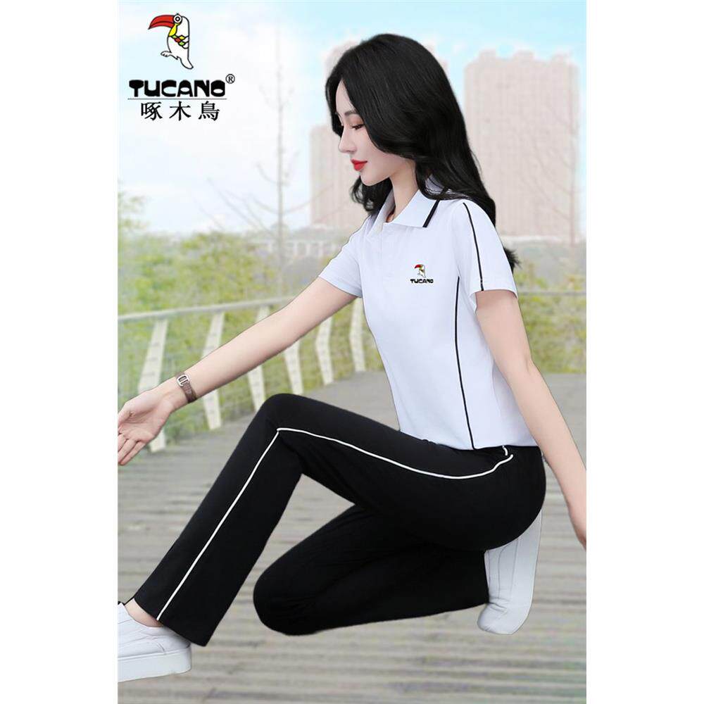 啄木鸟纯棉运动套装夏装女2026新款中年妈妈洋气减龄休闲服两件套