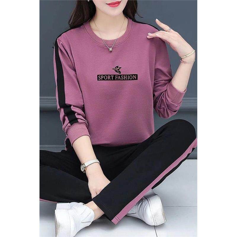 啄木鸟休闲运动服套装女春季2026新款圆领卫衣妈妈洋气马甲三件套