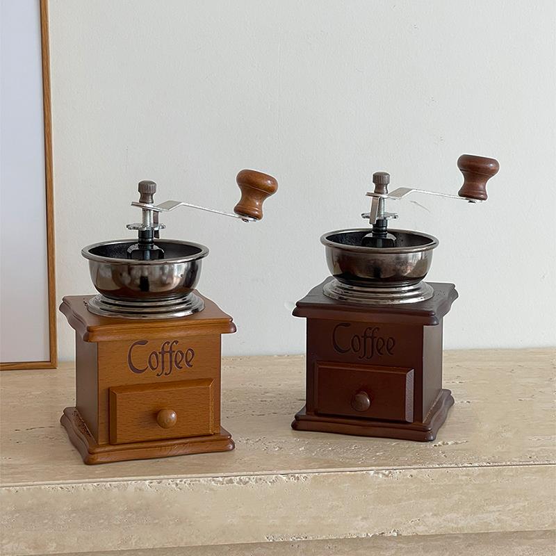 欧式手摇咖啡机摆件客厅桌面高级感茶台房间装饰品乔迁新居礼物小