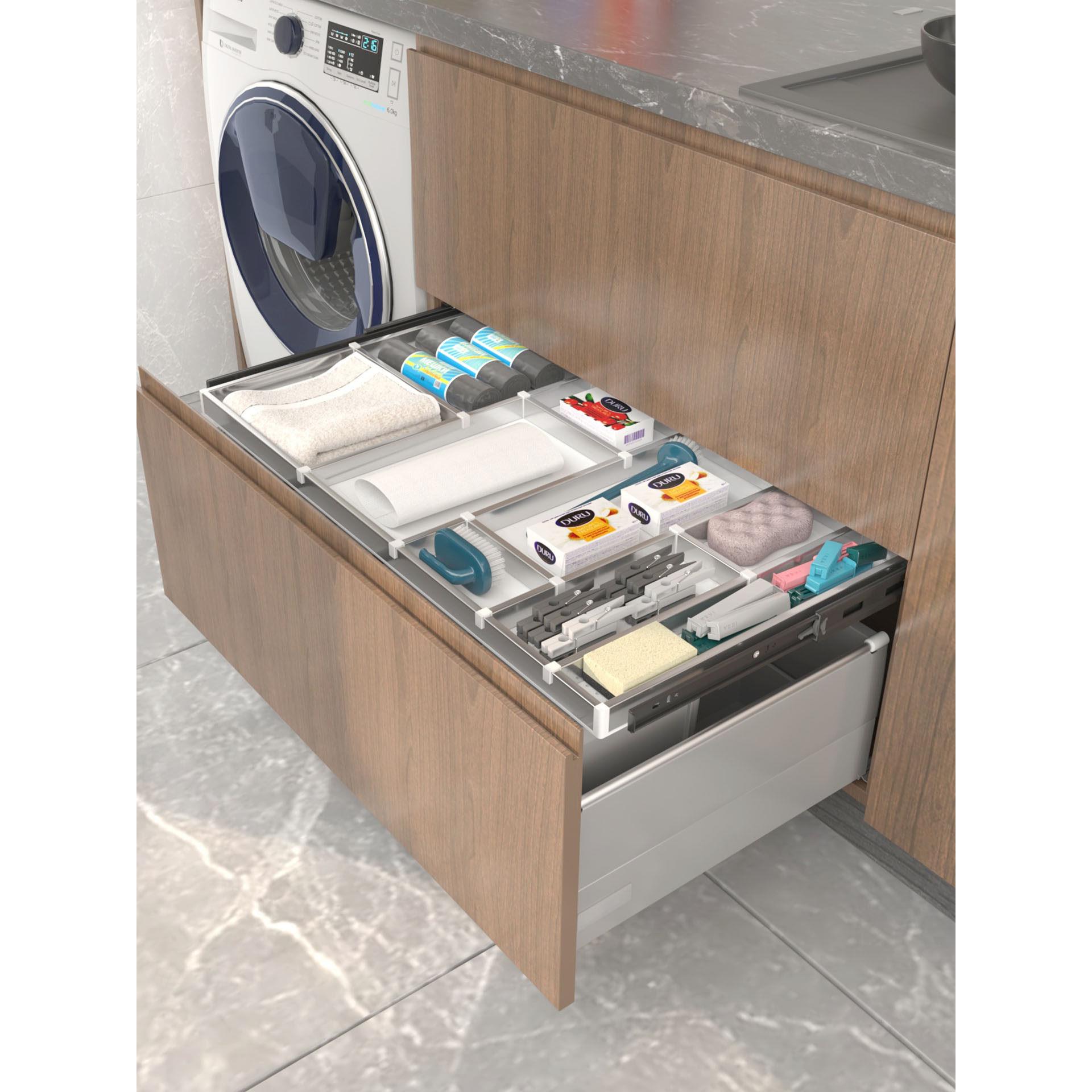 橱柜拉篮洗碗机橱柜改造薄抽屉与滑轨侧面安装轨道与网格抽屉环保