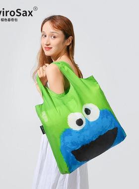 EnviroSax芝麻街春卷包时尚环保袋旅行包 物理防泼水可折叠购物袋