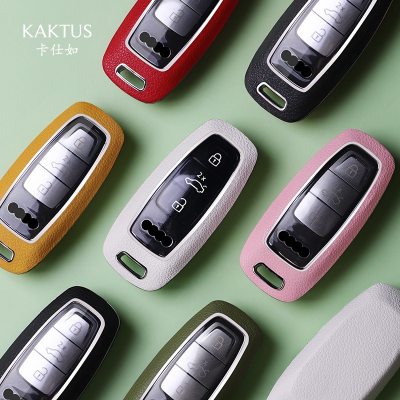 适用于22款奥迪钥匙套A6/A6L/A8L/A8扣新款Q7Q8包19款A3L壳皮纹