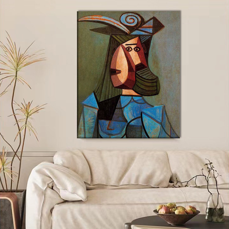 世界名画纯手绘临摹毕加索卧室玄关餐厅小众现代简约挂画抽象画