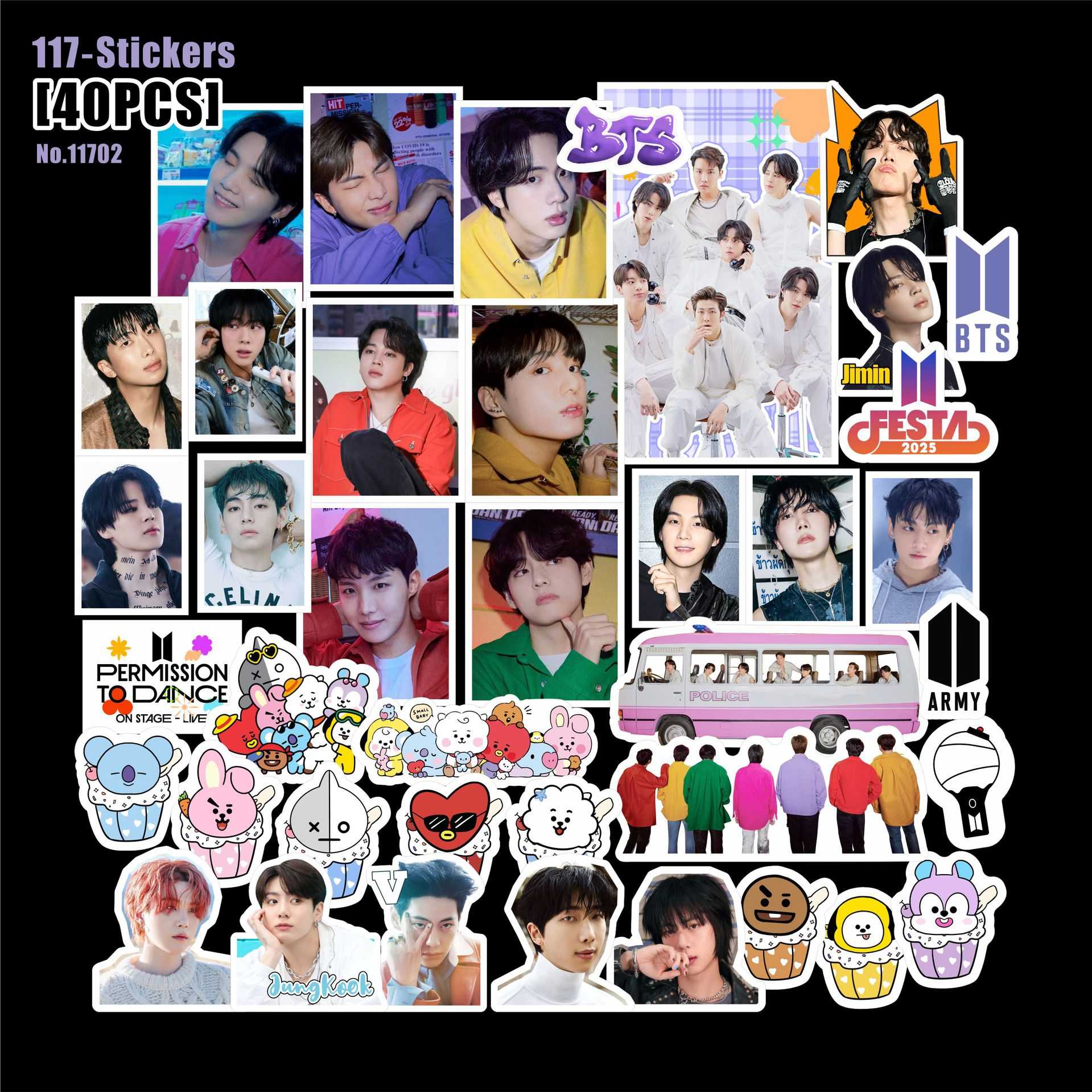 40张贴纸KPOP韩流BT防弹BL ATEEZ STRTW明星周边手账防水贴纸贴画