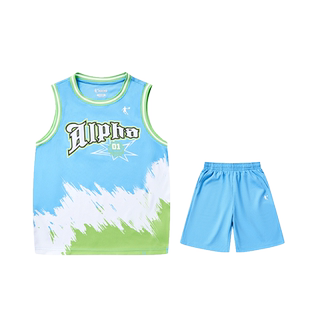 乔丹童装背心男童2026夏季新款透气速干篮球服男大童学生运动套装