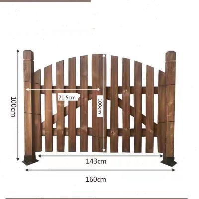 户外防腐木围栏实木栅栏门单双开门花园庭院公园篱笆围墙隔断装饰