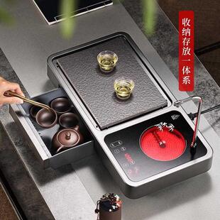 家用客厅现代简约全自动上水茶盘烧水壶一体功夫茶台小型 茶具套装