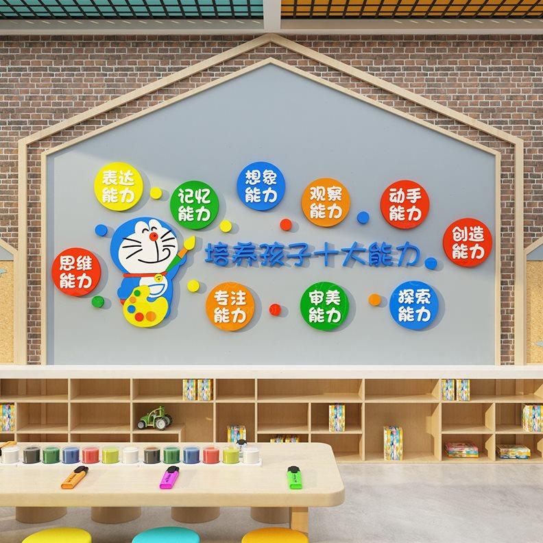 托管班布置中心形象贴文化幼儿园墙面装饰环创主题品大厅培训机构