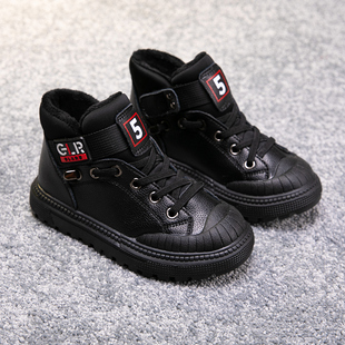 男童鞋子2025冬季新款小男孩棉鞋加绒儿童鞋大童二棉真皮运动鞋冬
