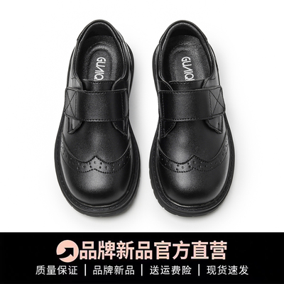 男童皮鞋真皮儿童黑色英伦风