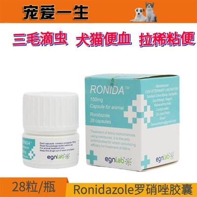 Ronidazole罗硝唑犬猫毛滴虫罗销锉贾第鞭毛虫罗硝磋胶囊腹泻便血