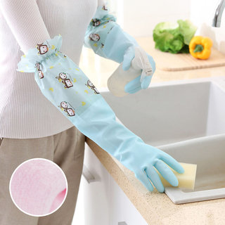 冬天洗碗洗车手套防水冬季一体加绒厨房耐用型女保暖防冻