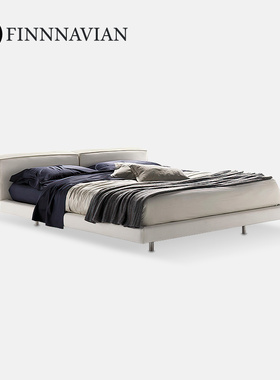 芬纳维亚传承 意式悬浮床现代轻奢真皮双人主卧床(Caleb卡莱布）
