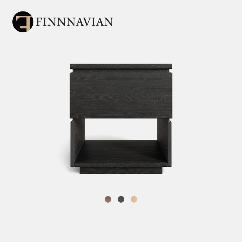 芬纳维亚 意大利简约黑胡桃实木床头抽屉边柜(Katharine凯瑟琳）