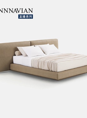 芬纳维亚传承 意式轻奢别墅主卧床 BRERA布雷拉 现代极简双人婚床