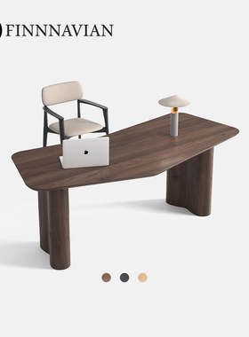 芬纳维亚传承 现代简约异形实木书桌办公电脑桌(Flexion斯蕾森)