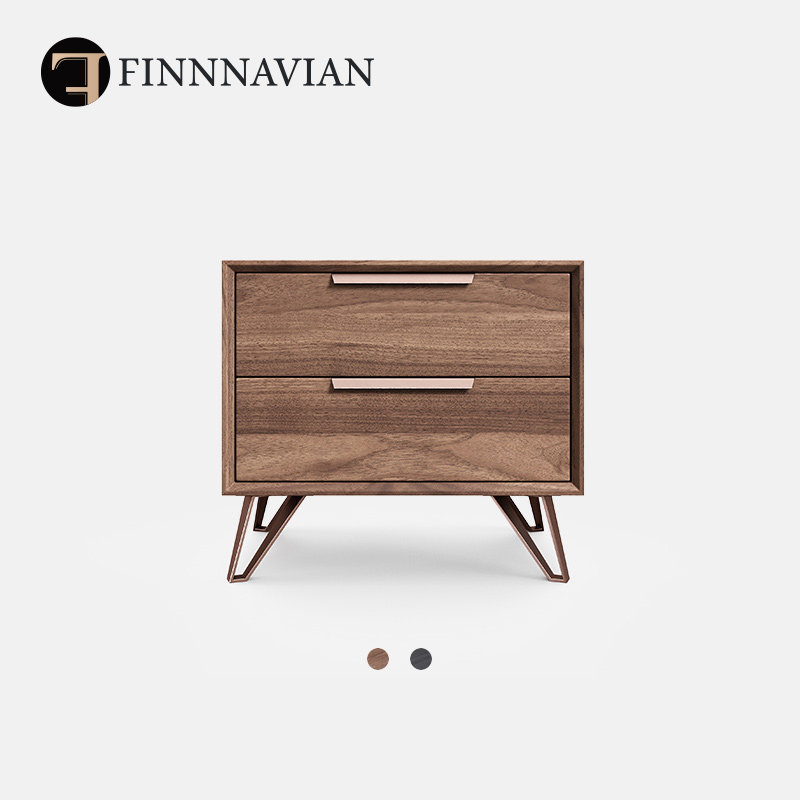 芬纳维亚传承 意式极简约北美黑胡桃实木设计床头柜(Grand-5格朗),住宅家具,床头柜,淘宝优惠券,粉丝福利购,淘宝优惠卷