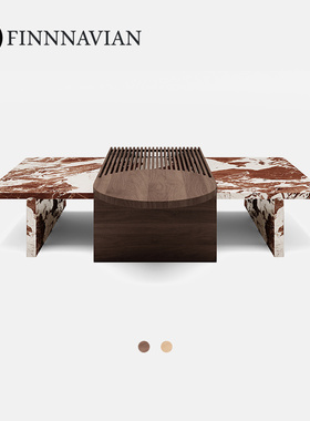 芬纳维亚传承 现代简约实木茶几组合创意轻奢茶桌(Raindrop雨滴)