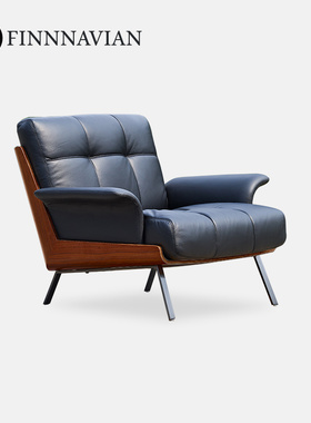 芬纳维亚传承 意式现代简约沙发单人椅设计真皮休闲椅(Daiki大树)