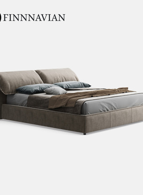芬纳维亚 意式极简齐边真皮婚床 大象耳朵床主卧(Elway埃尔维)