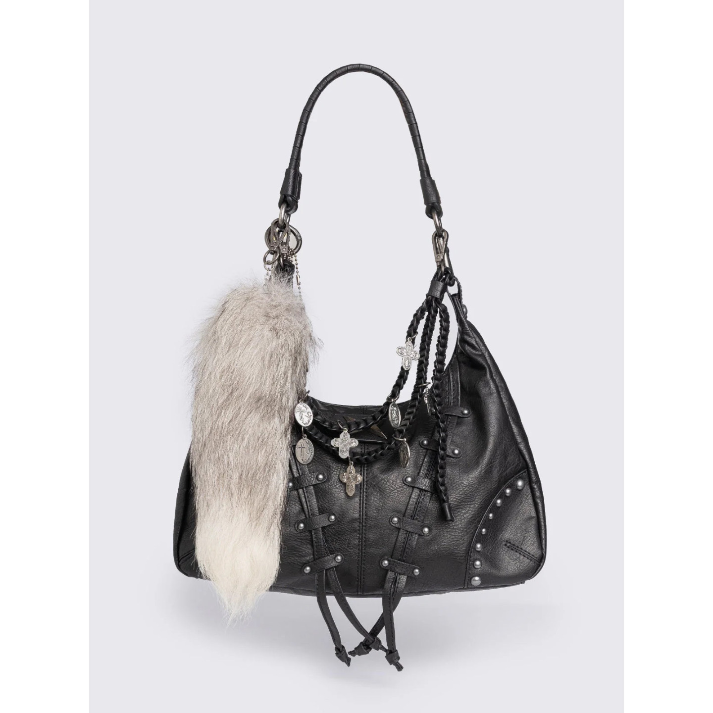 Minga狐狸尾巴钥匙吊坠单肩包