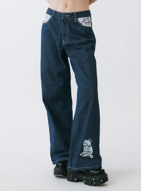 Sixthdimension 复古亚文化y2k 高腰显瘦直筒牛仔裤