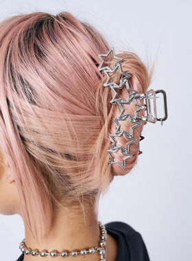 Minga 新品复古y2k 星星图案设计 做旧银金属抓夹发夹