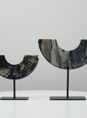 现代轻奢大理石纹抽象装饰摆件