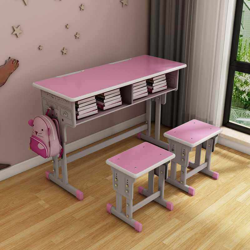 双人中小学生课桌椅套装家用书桌校园教室培训辅导班可升降写字桌