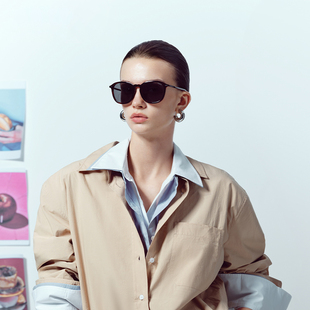 宝丽来偏光飞行员墨镜圆框男女同款户外防紫外线0078