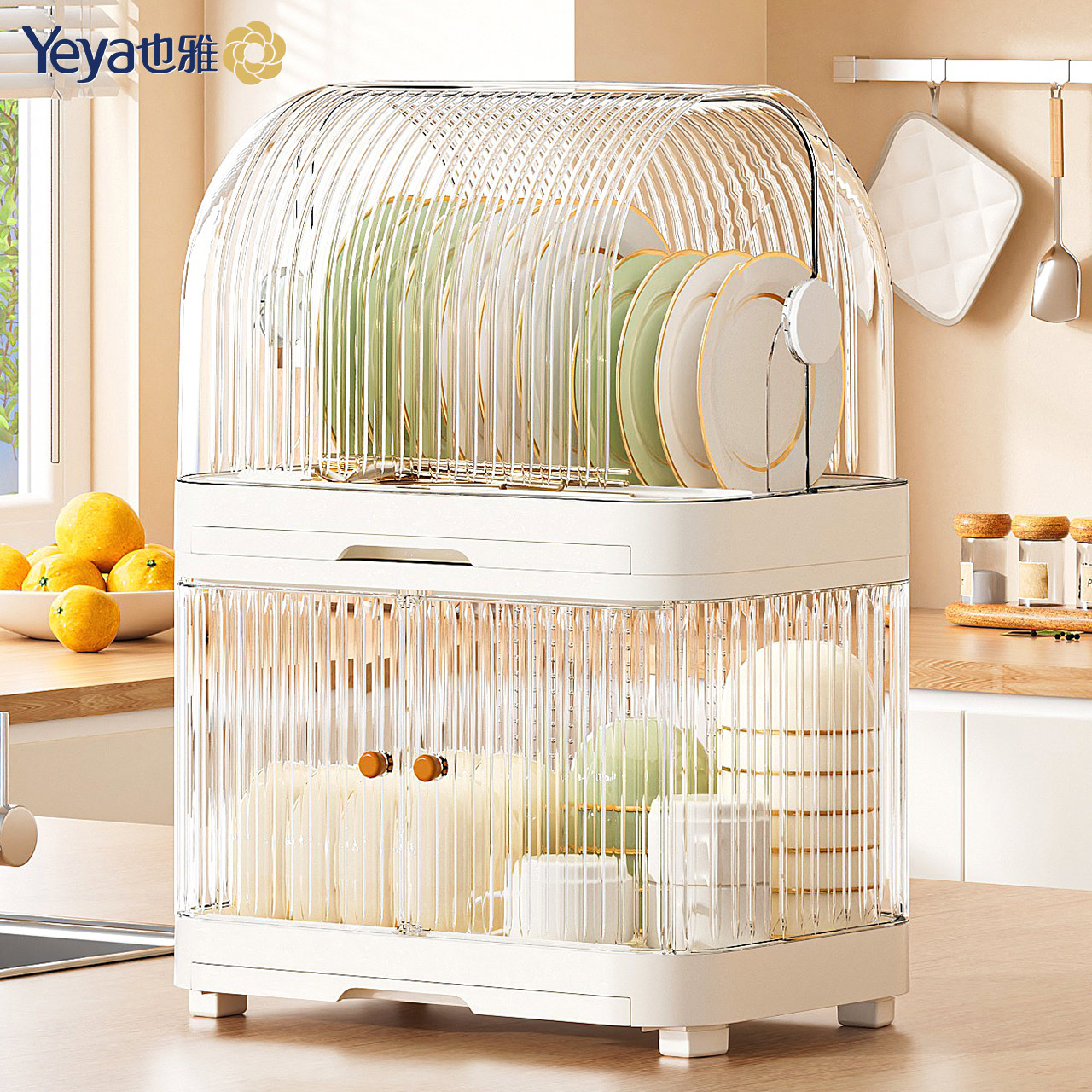 也雅厨房碗碟收纳架塑料