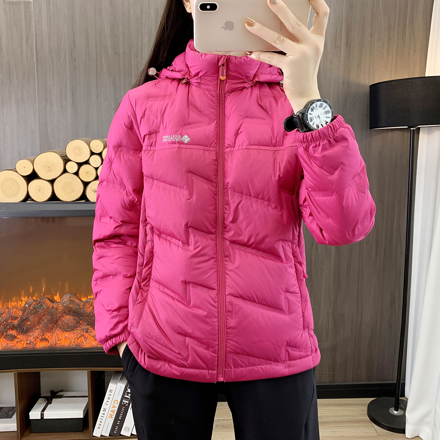 豹迹羽绒服女新款冬季保暖羽绒衣