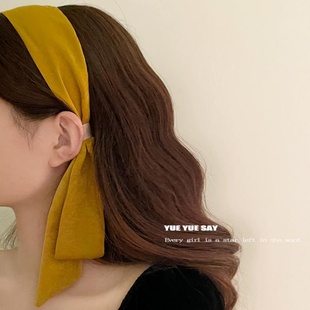 法式飘带丝绒发箍复古丝带宽边压发头箍仙气质头饰旅行美拉德发卡