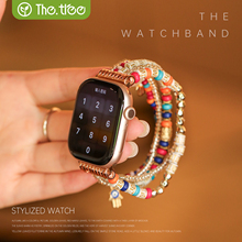 thetree适用苹果S10手表iwatch10手链applewatch9S8串珠表带S9新款女SE8复古民族风高级S7女S6/5/4腕带iphone