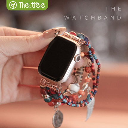 thetree适用苹果S10手表iwatch10手链applewatch9S8串珠表带S9新款女SE8波西米亚民族风S7女S6/5/4腕带iphone