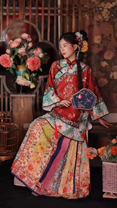 汉服2023新款原创清汉女永同欢复古改良宽松氅衣马面裙古董衣古装