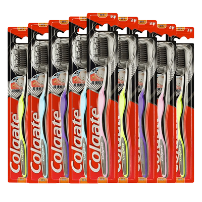 高露洁牙刷12支装超软牙缝含炭