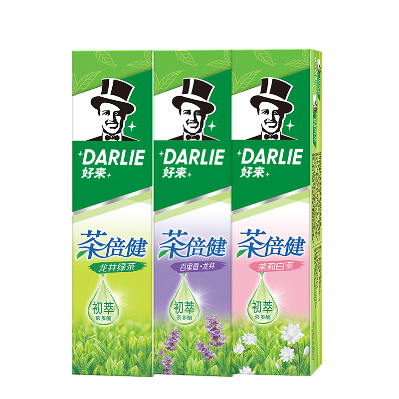 DARLIE黑人好来茶倍健牙膏含氟