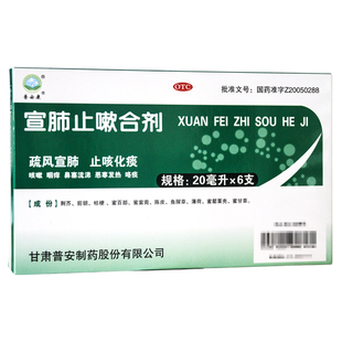 6支 20ml 盒 宣肺止嗽合剂 普安康