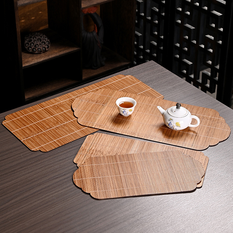 手工竹制茶席工艺竹编功夫茶具配件泡茶隔热垫子竹席干泡茶席茶