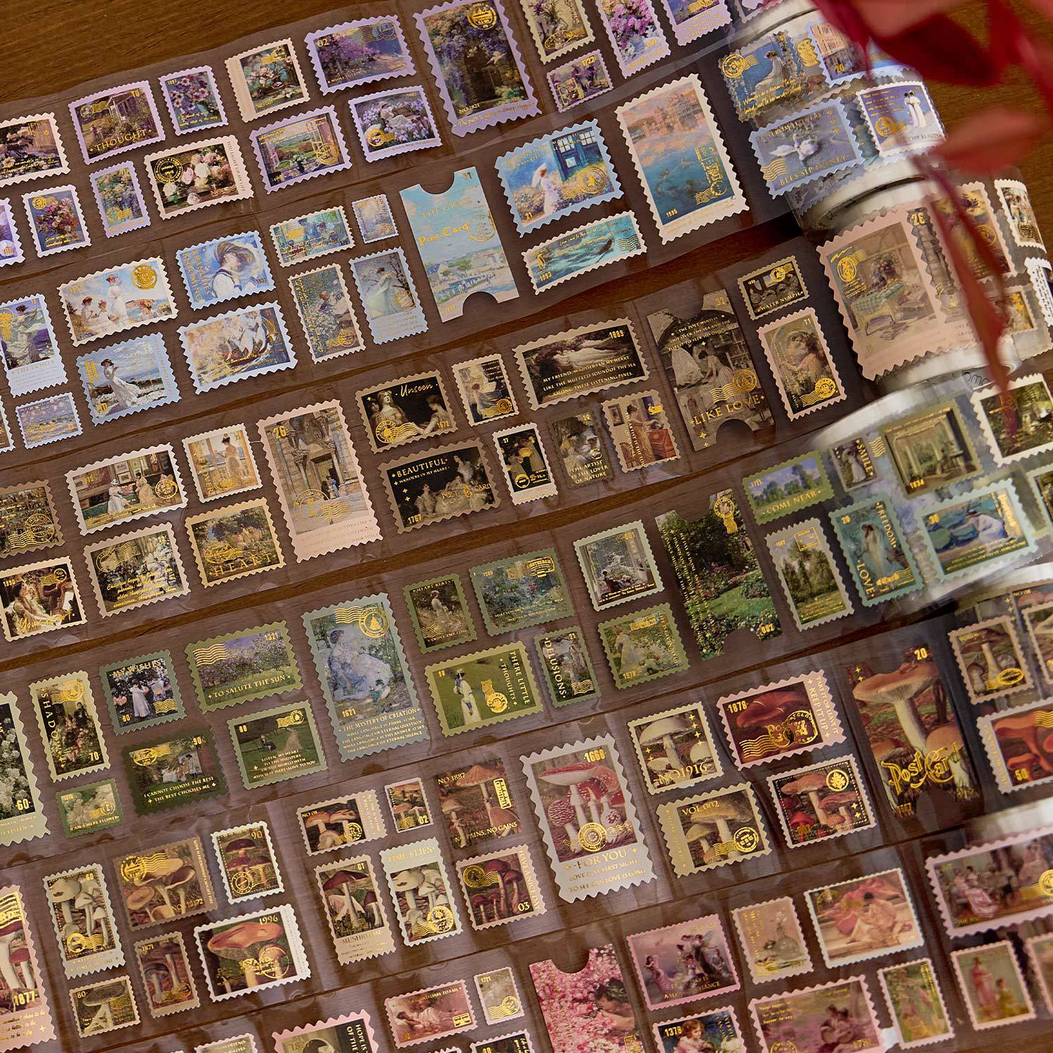 早沫烫金邮票胶带 璀璨风华系列 复古ins邮票手帐DIY装饰贴纸 6