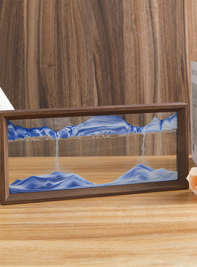 玻璃工艺品客厅酒柜装饰流沙画办公室解压沙漏家居相框流沙画摆件