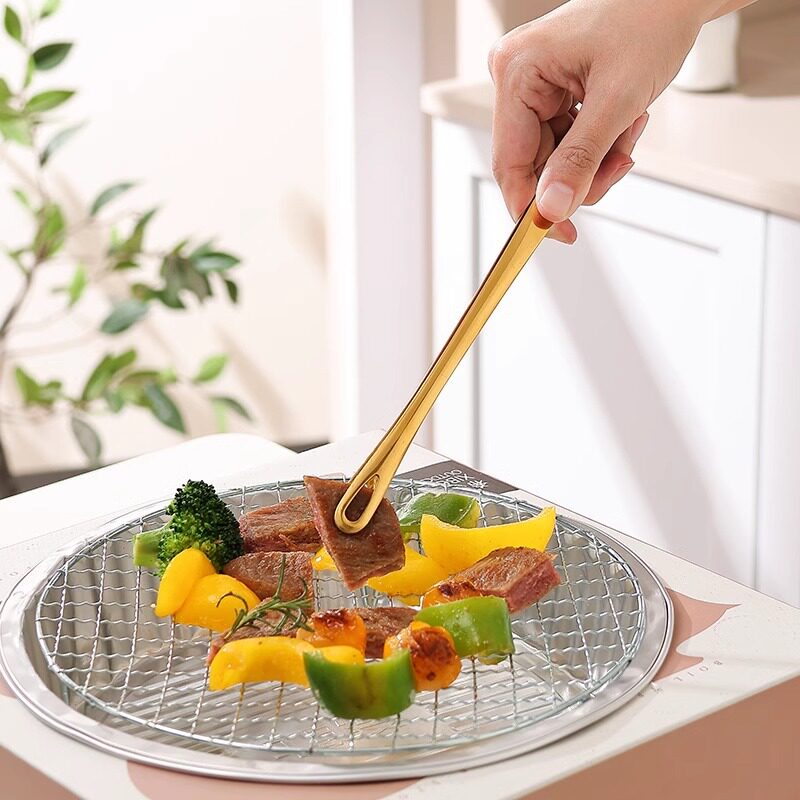 食品夹不锈钢烧烤夹韩式食物夹厨房防烫面包夹子酒店烤肉夹牛排夹
