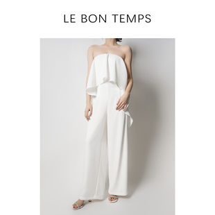 【LE BON TEMPS】抹胸连体裤新款宽松气质显瘦高腰阔腿裤c801157