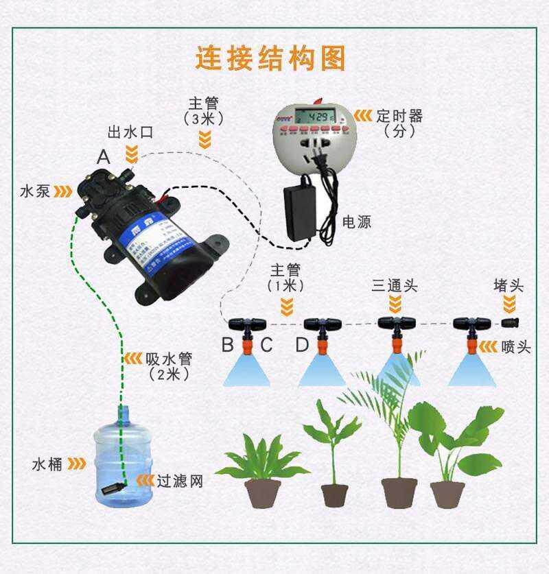 智能定时浇花器控制浇水器自动灌溉系统阳台种菜懒人雾化喷淋