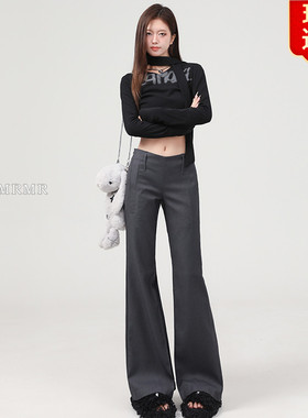 日本offcat美式灰色辣妹西装裤女2025春秋新款高级低腰宽松显瘦拖