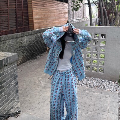 Narcos Ashle*美式字母印花面具款拉链连帽卫衣宽松休闲上衣女