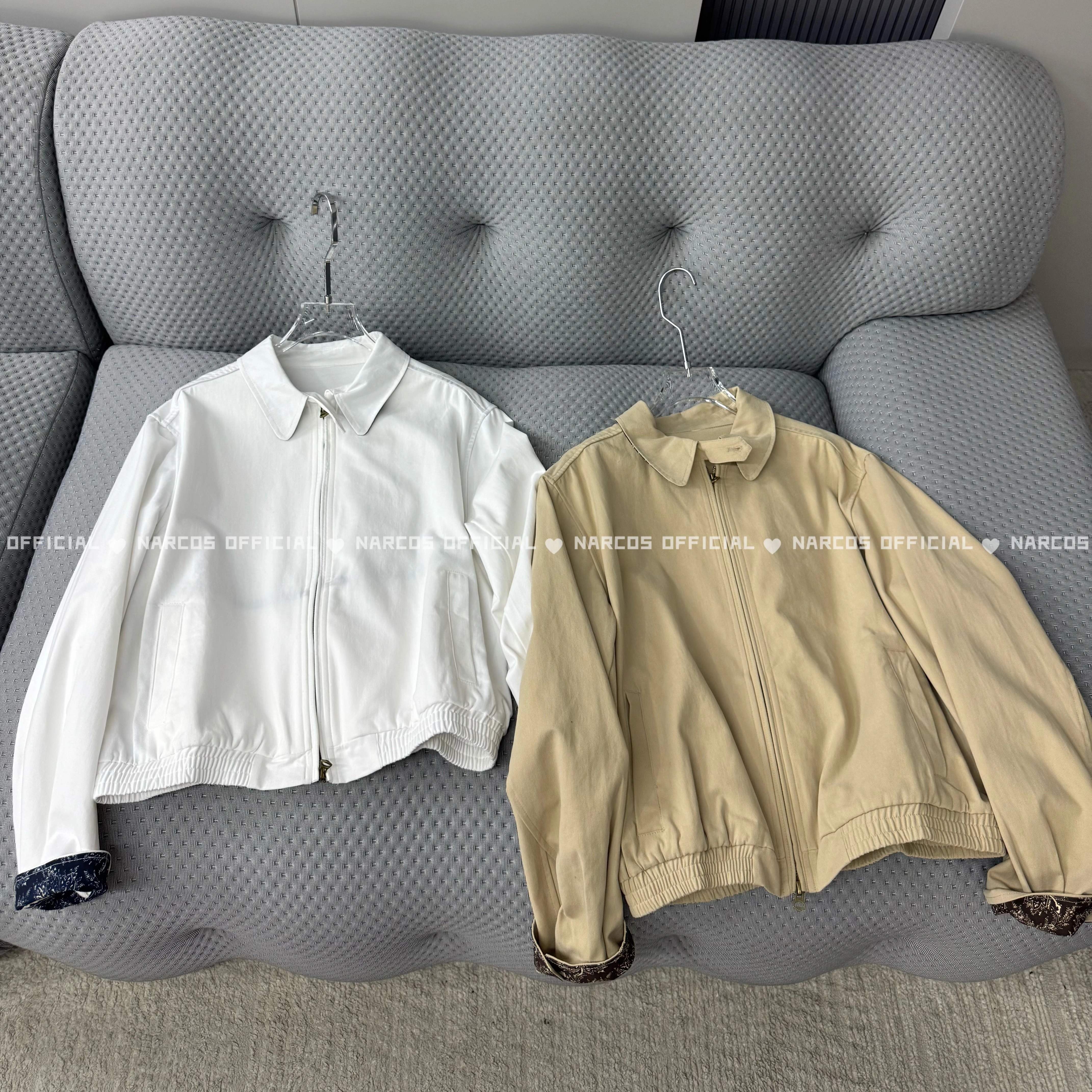 Narcos25早秋新款复古老钱风立领腰果花翻边夹克气质修身短外套女