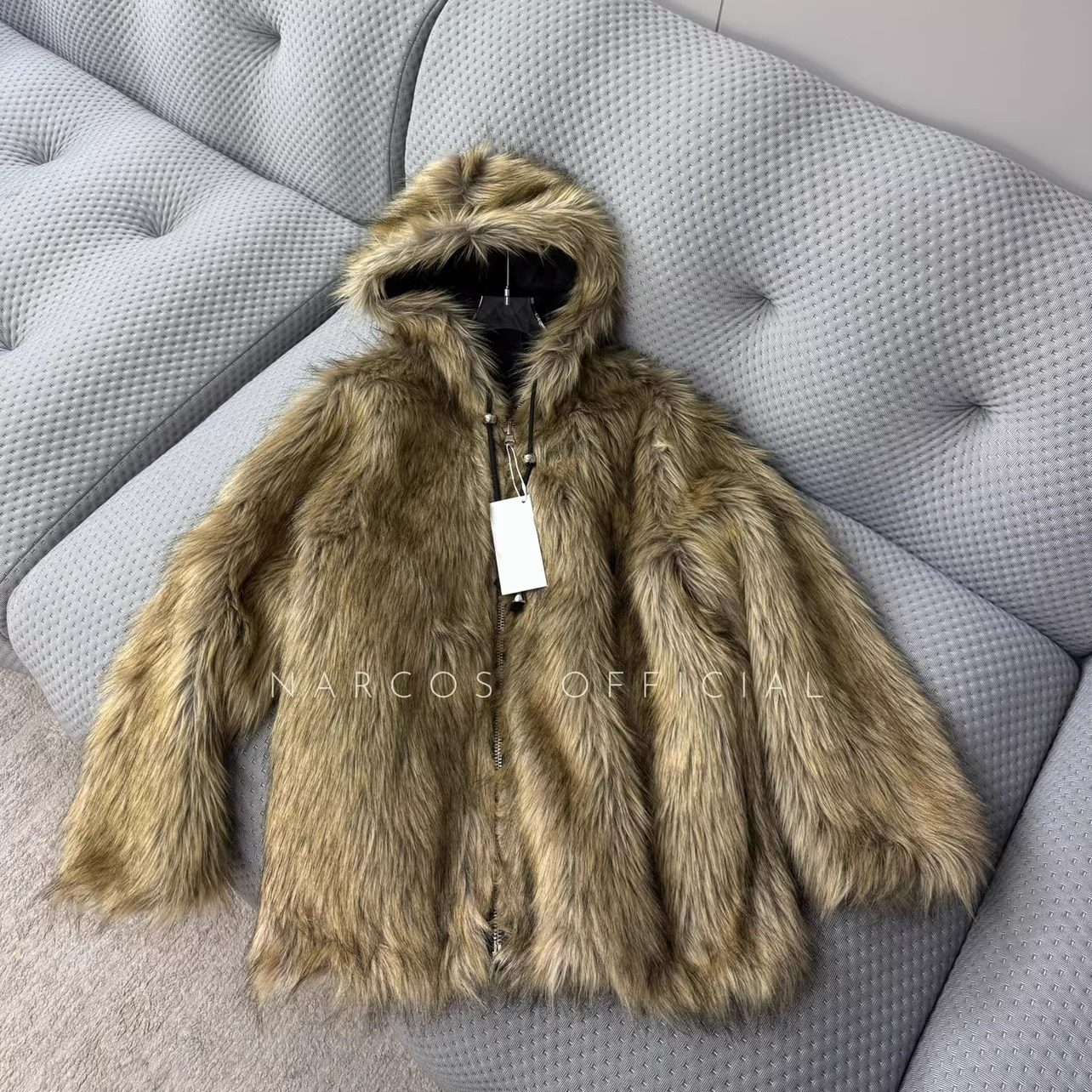 BABY 杨超越同款Narcos双面穿环保皮草宽松连帽皮毛一体夹